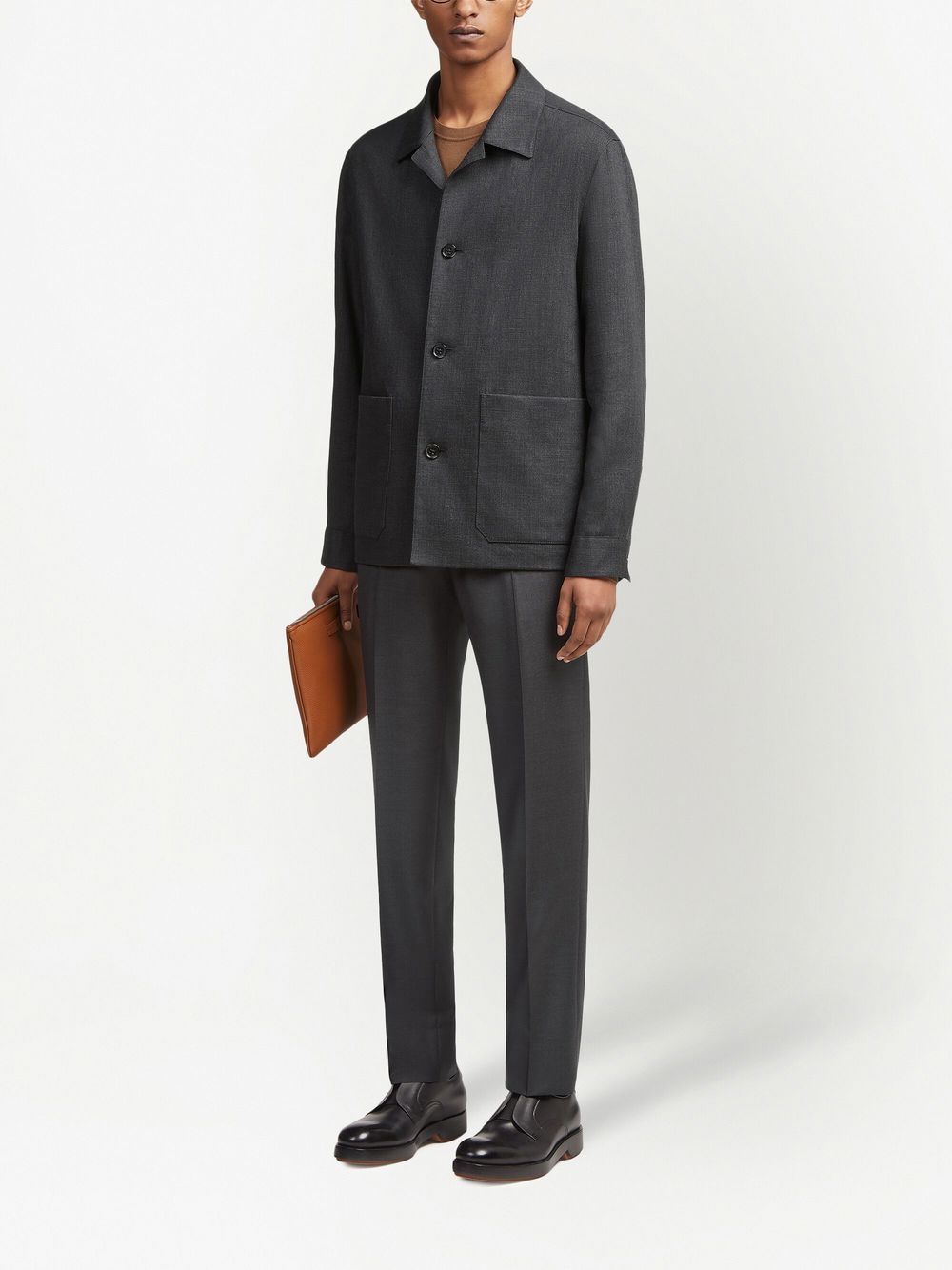 Shop Zegna Trofeo Tailored Wool Trousers In Grey