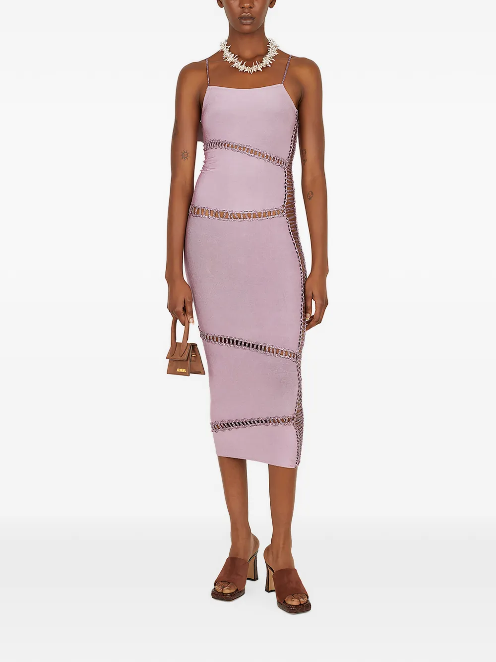  Isa Boulder Jigsaw Midi Dress - Purple 