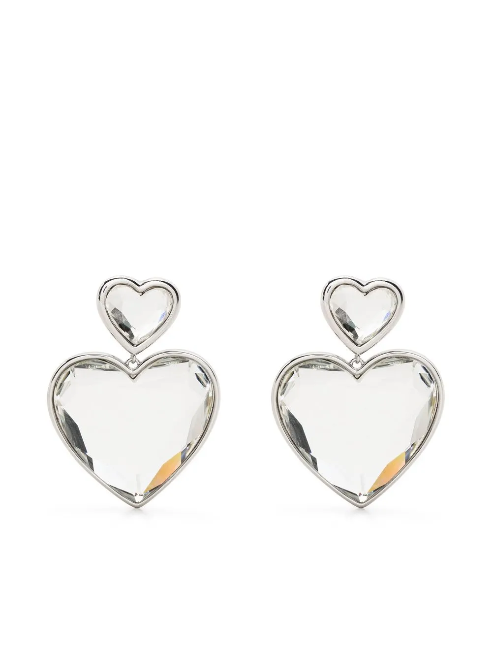 

Marc Jacobs crystal-embellished heart drop earrings - Silver