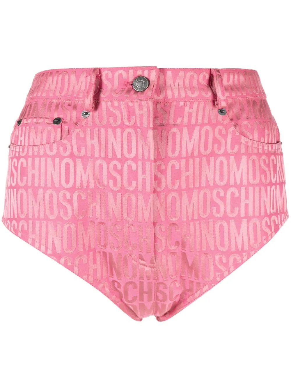 Moschino Monogram-print Hot Pants In Pink