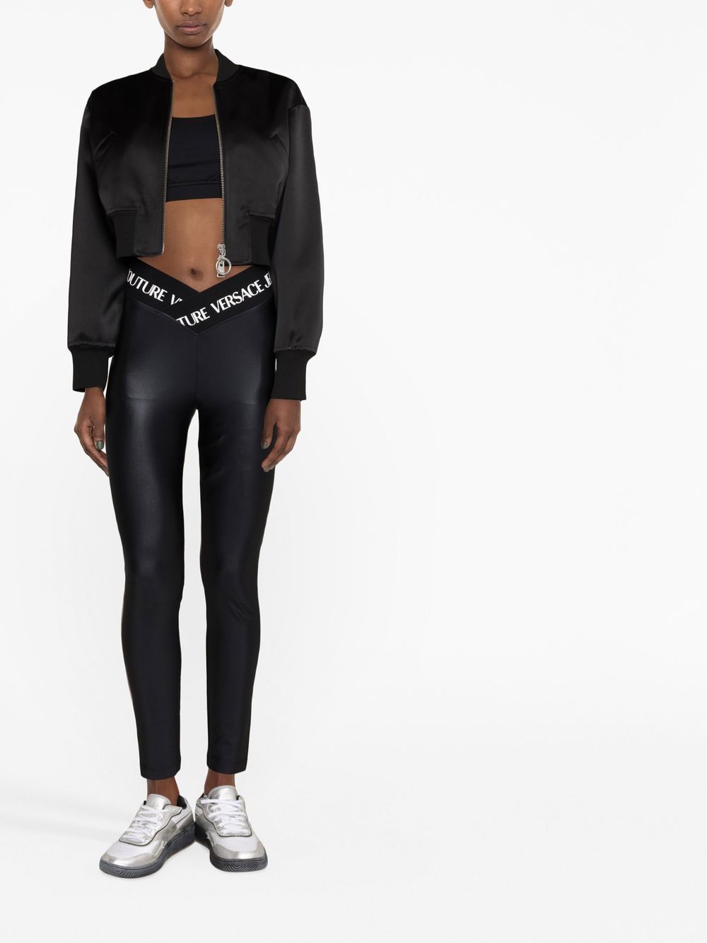 Versace Jeans Couture Legging met logoband - Zwart