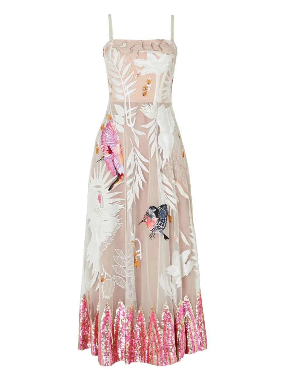opera floral-embroidered maxi dress