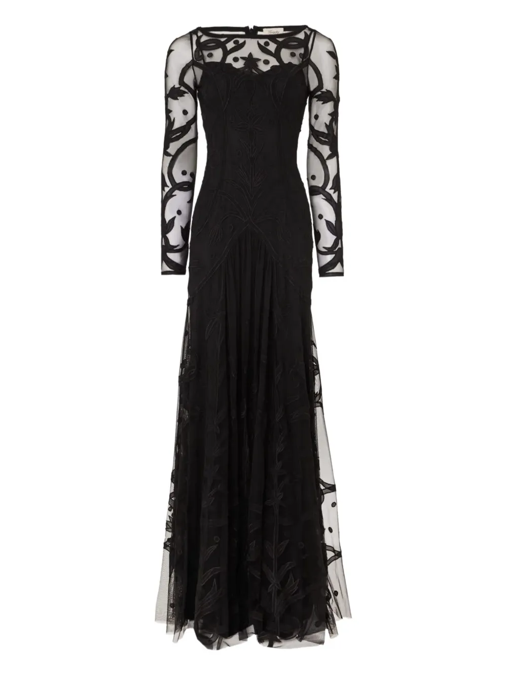 Francine Tattoo floral-embroidered tulle dress
