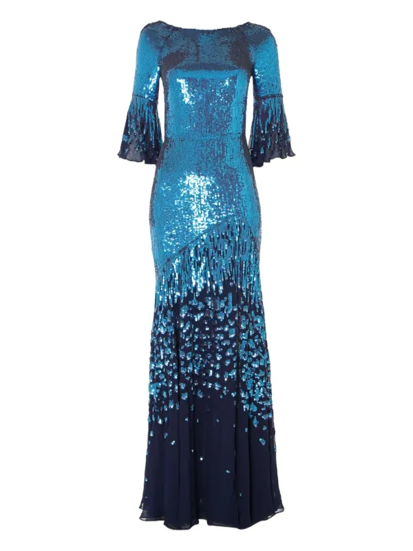 Temperley London Celestial sequin-embellished Evening Dress | Blue