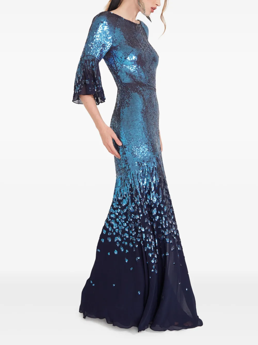 Temperley London Avondjurk verfraaid met pailletten Blauw