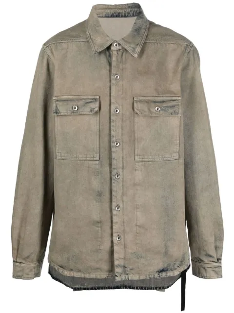 Rick Owens DRKSHDW stonewashed denim shirt