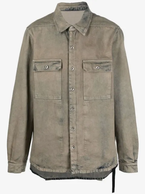 Rick Owens DRKSHDW camisa de mezclilla con efecto lavado
