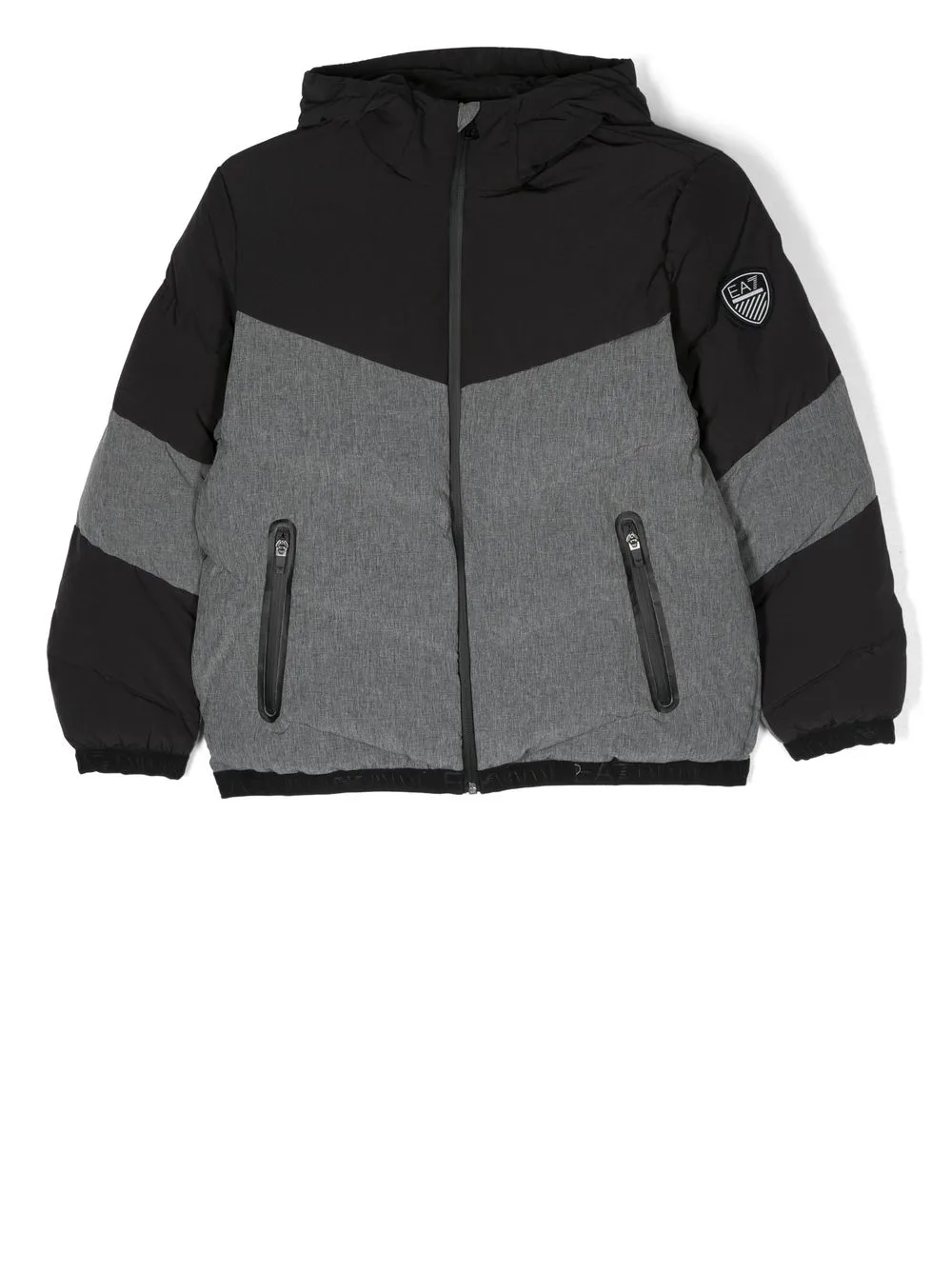 

Emporio Armani Kids logo-patch padded jacket - Grey