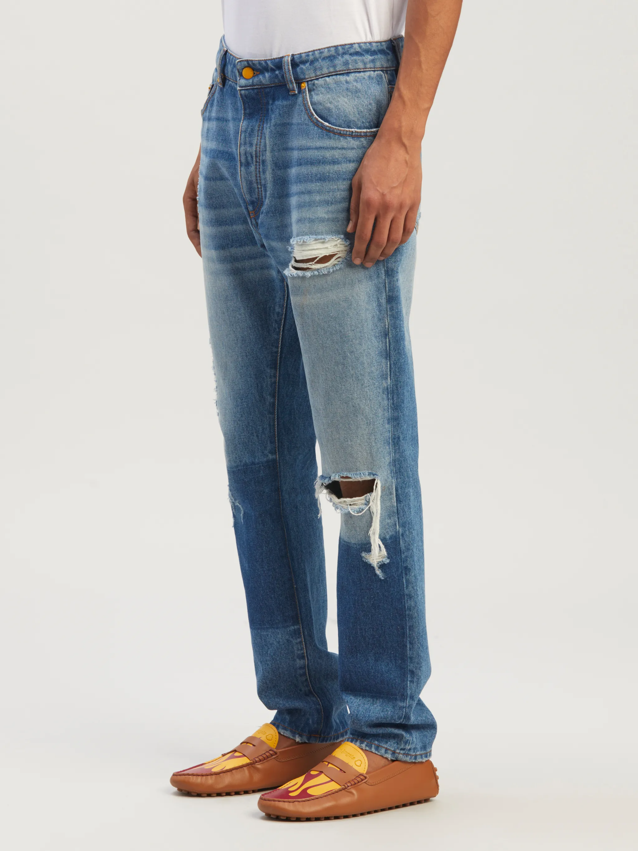 8 MONCLER PALM ANGELS DENIM PANTS