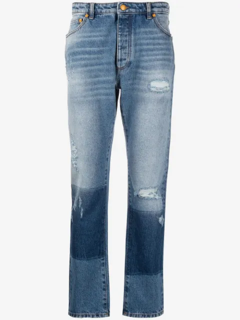 Palm Angels x Moncler distressed straight-leg jeans