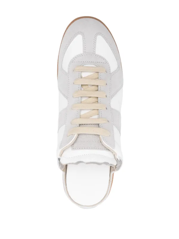 Maison Margiela lace-up Panelled Slippers | White | FARFETCH