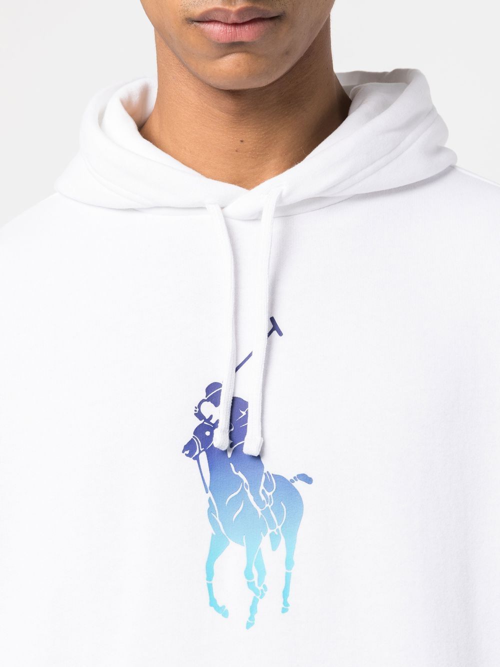 Shop Polo Ralph Lauren Graphic-print Pullover Hoodie In 白色