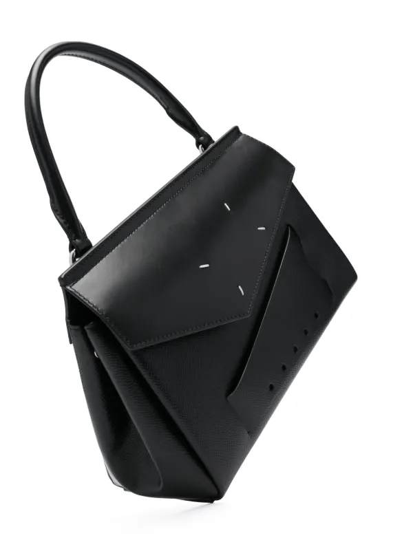 激安超特価 最大80%オフ  Maison ブラック | レザーハンドバッグ Snatched Margiela バッグ
