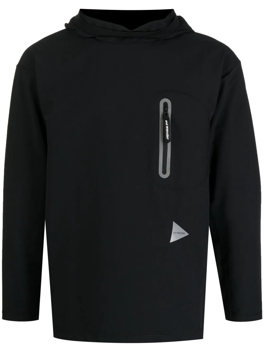 

and Wander long-sleeve hooded top - Black