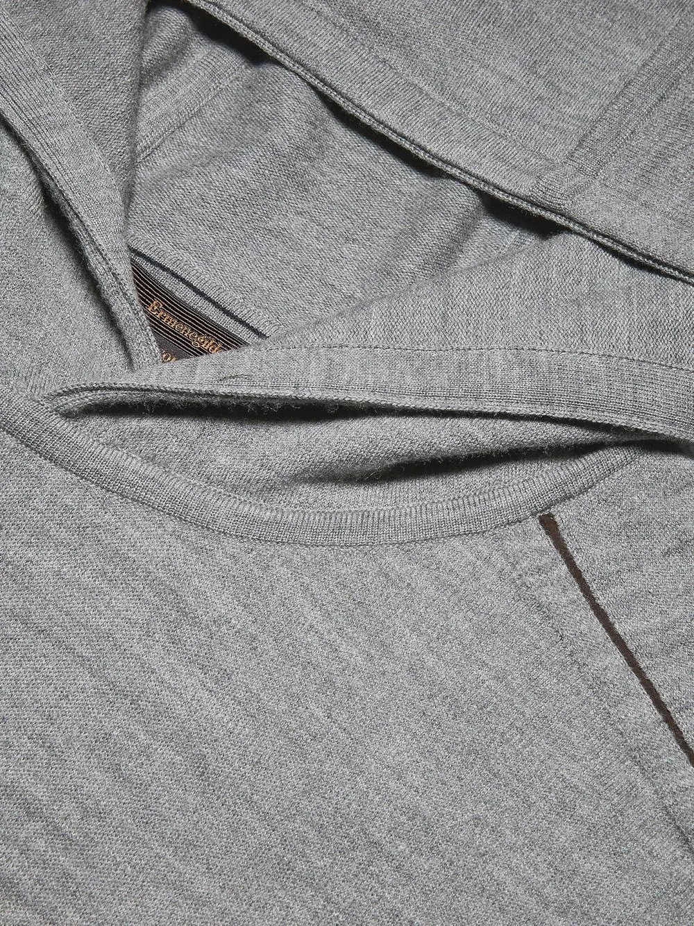 Zegna Melange-effect Knit Hoodie In Gray