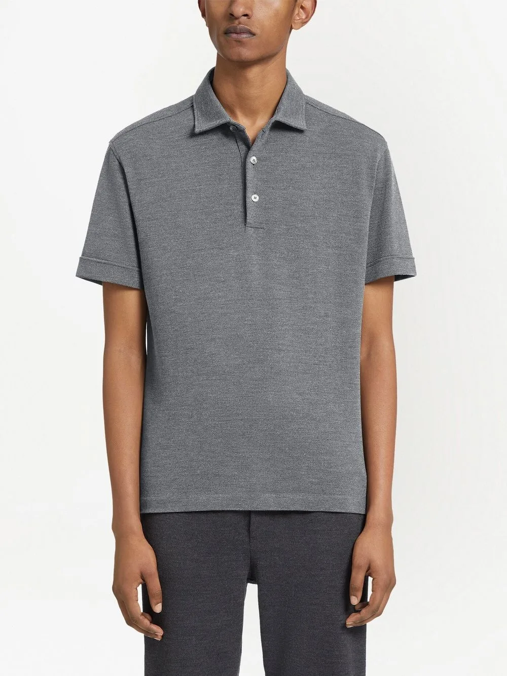 Zegna Poloshirt met melange-effect - Grijs