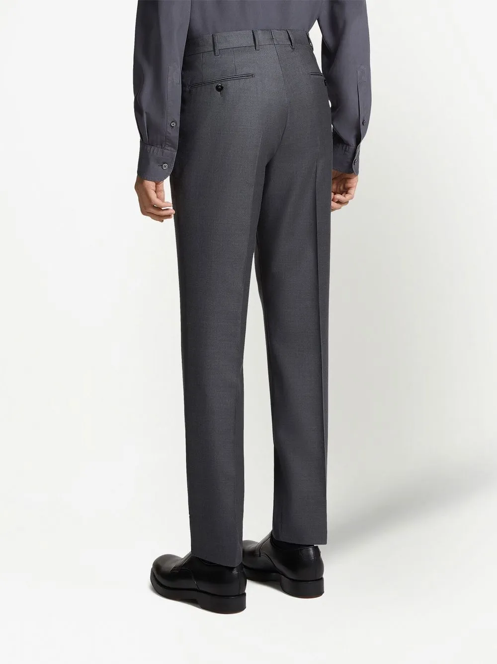 Zegna Slim Tailored-cut Trousers In Grey