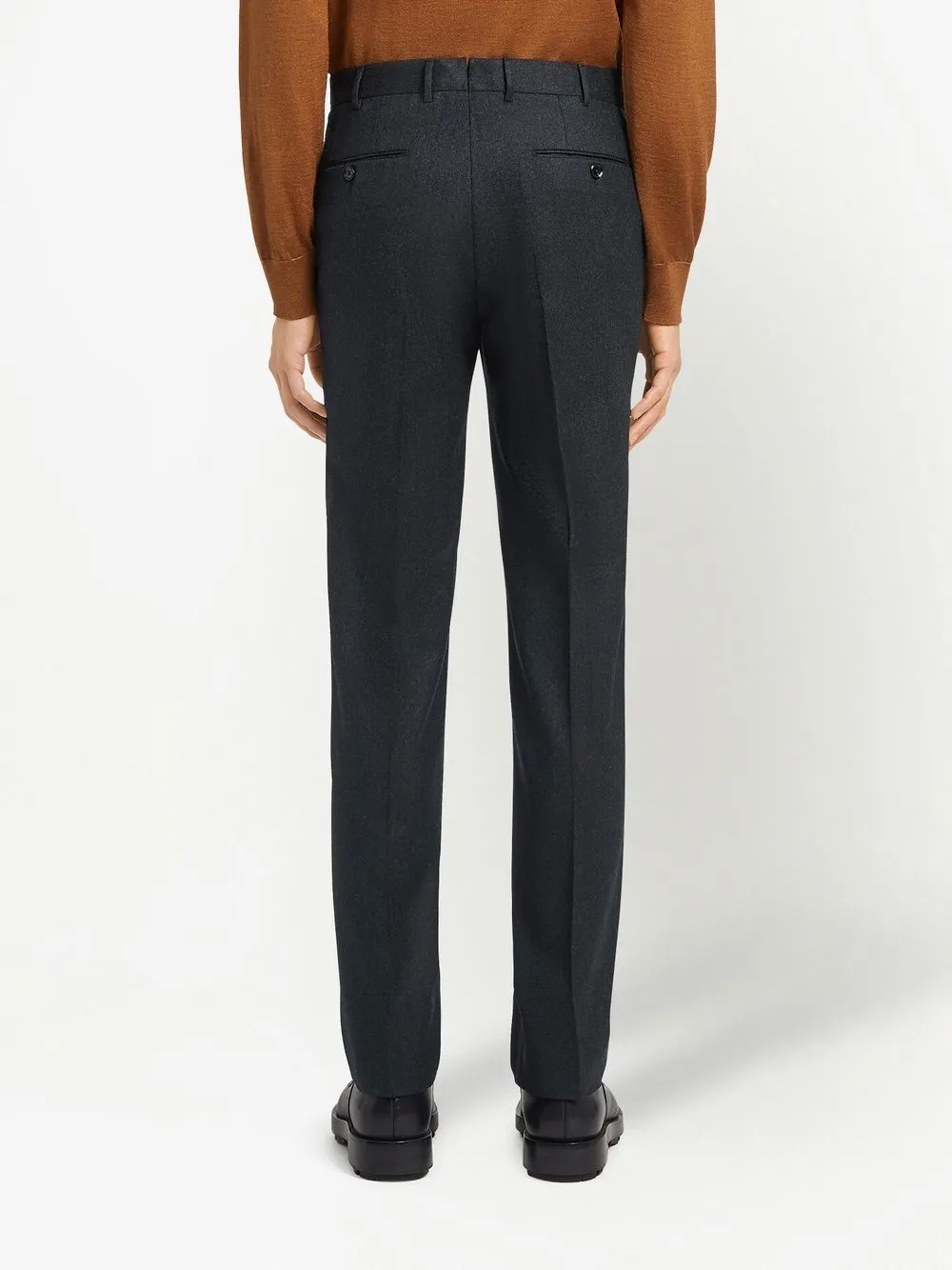 Zegna Tailored Wool Trousers In Grey