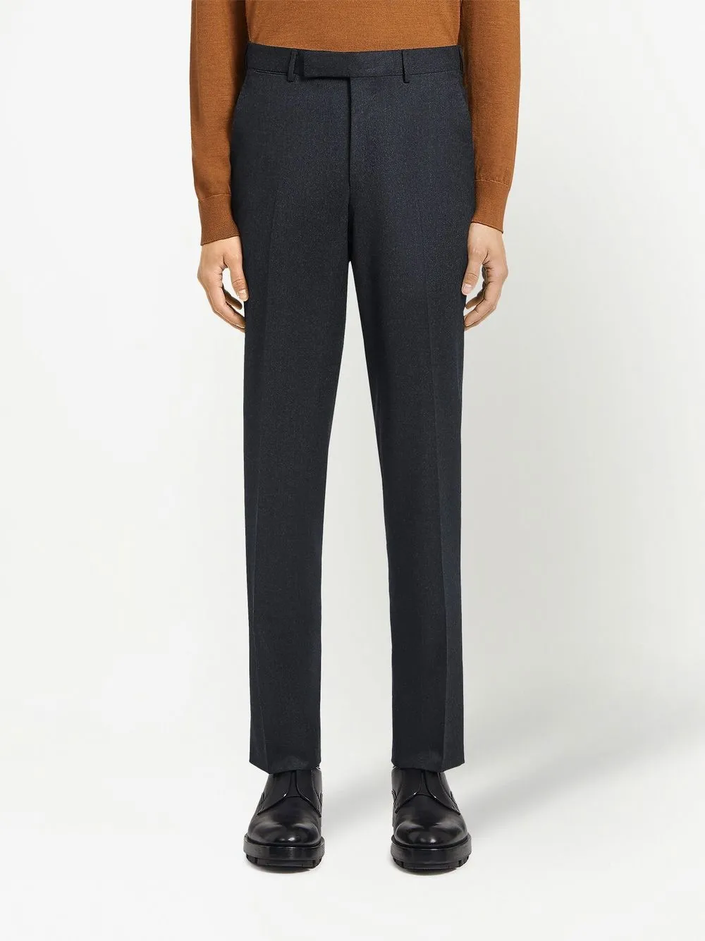 Zegna Tailored Wool Trousers In Grey