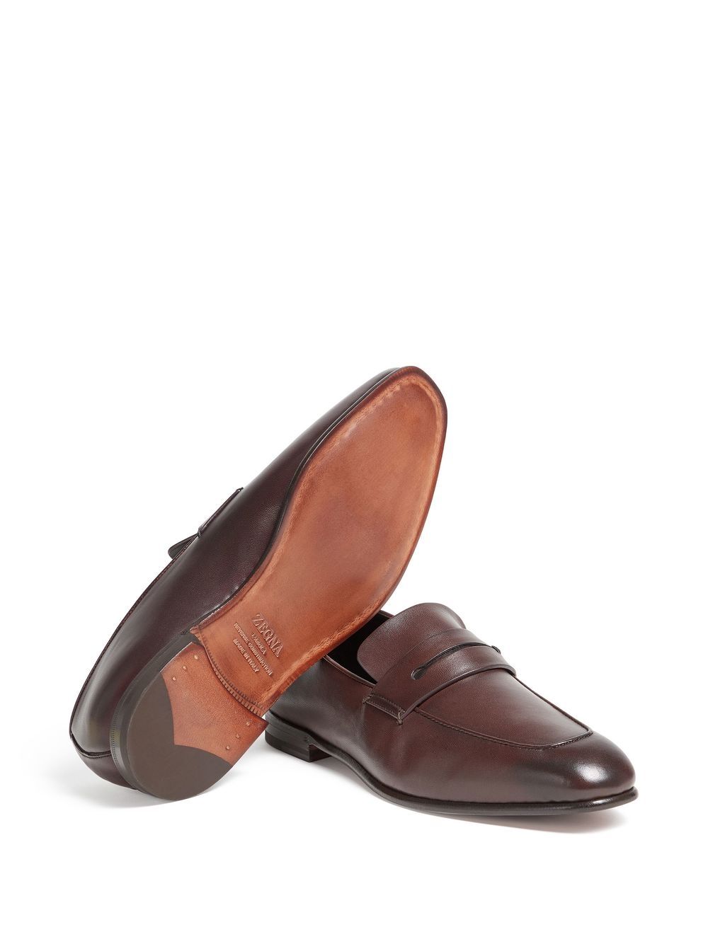 Shop Zegna L'asola Suede Loafers In Brown