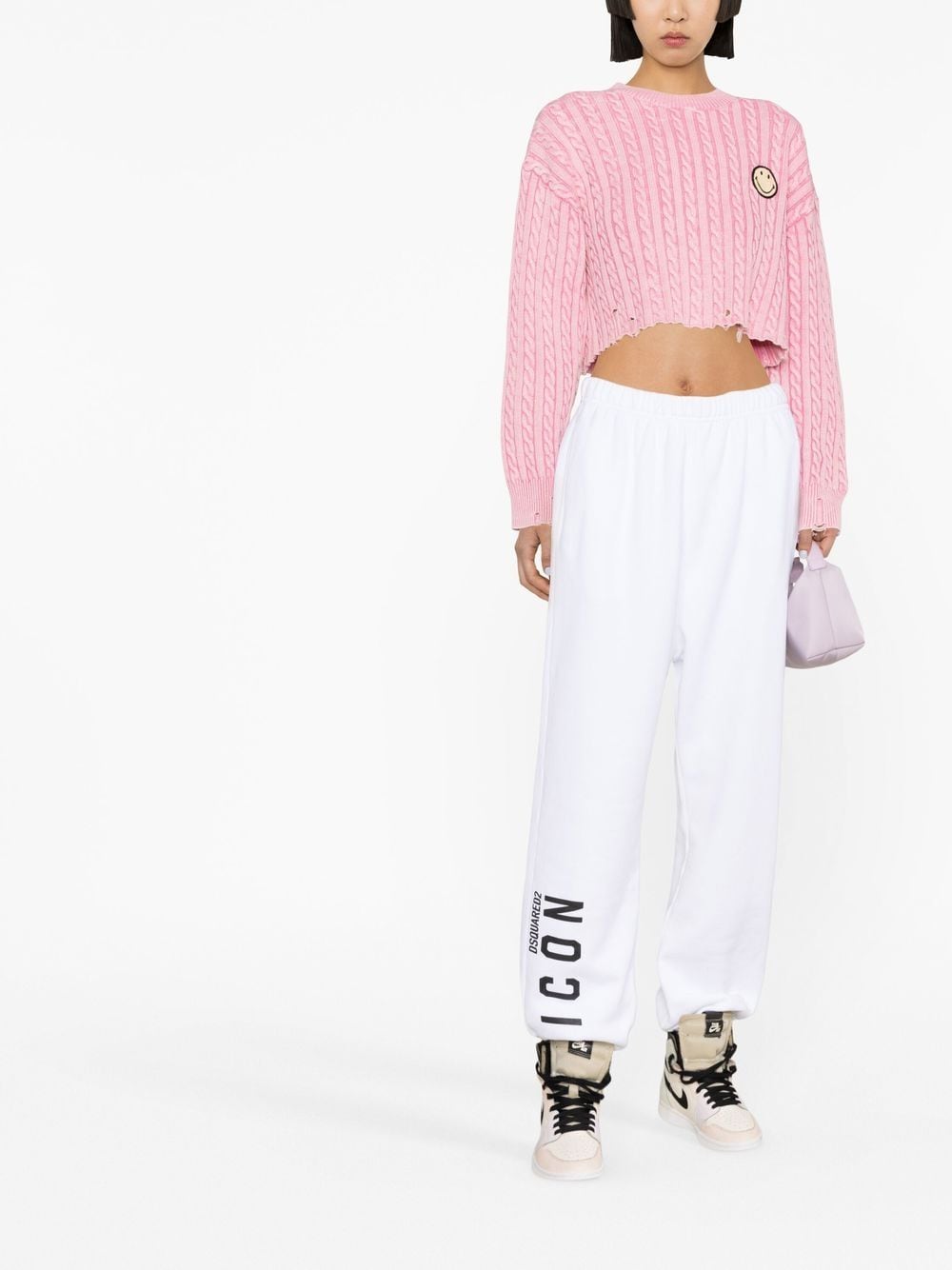 Shop Dsquared2 Icon Logo Jersey Track Pants In White