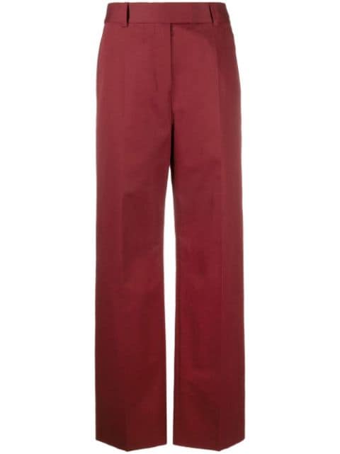 There Was One high-waisted tailored cotton trousers