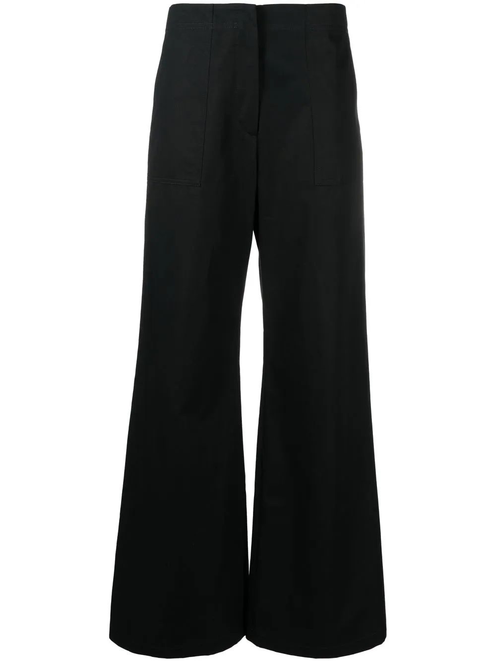 Shop There Was One High-waisted Wide-leg Trousers In Black