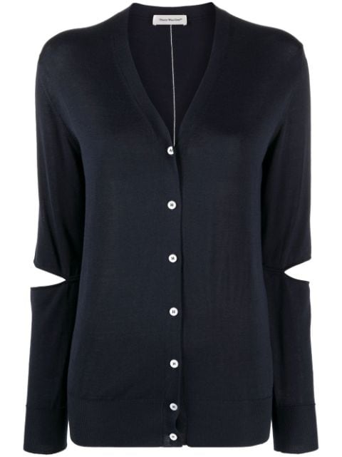 cut-out V-neck cardigan