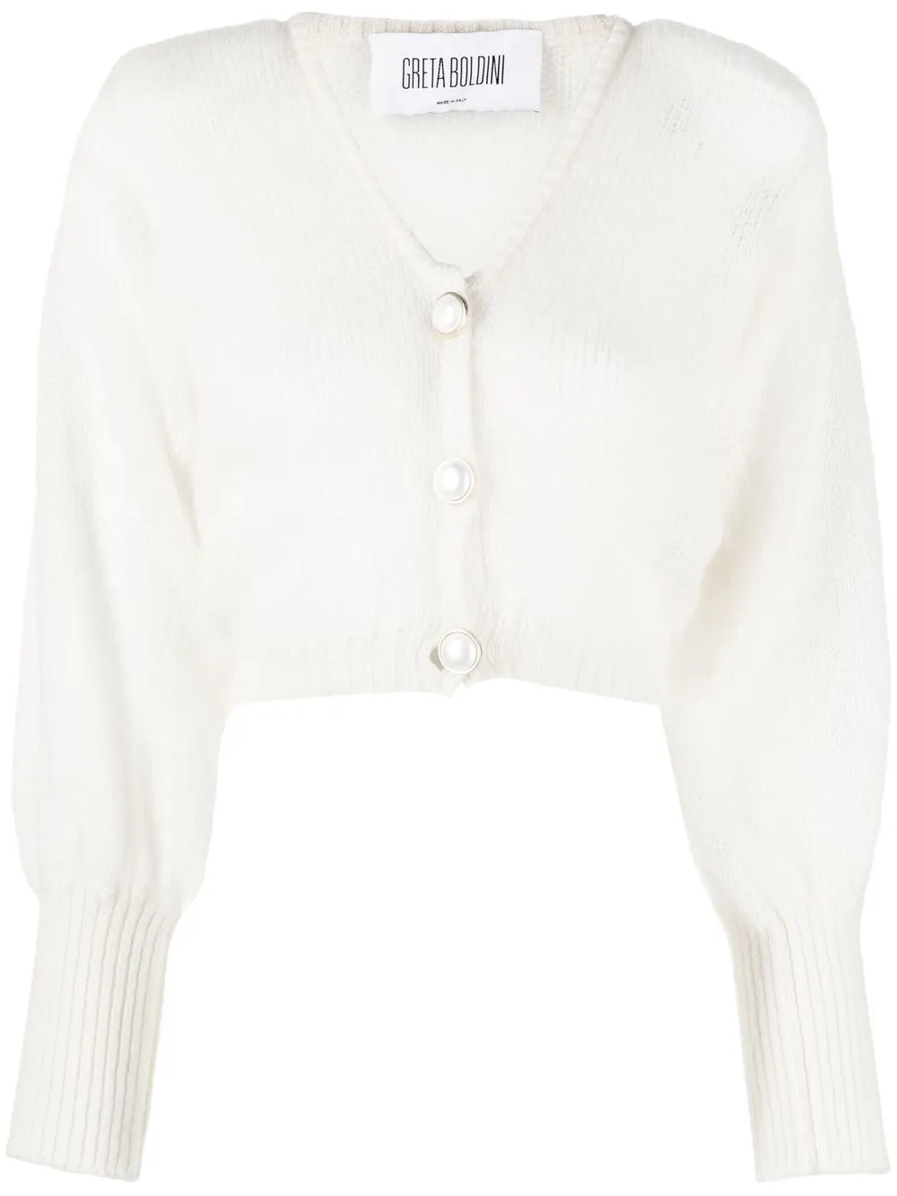 

GRETA BOLDINI cropped knitted cardigan - White