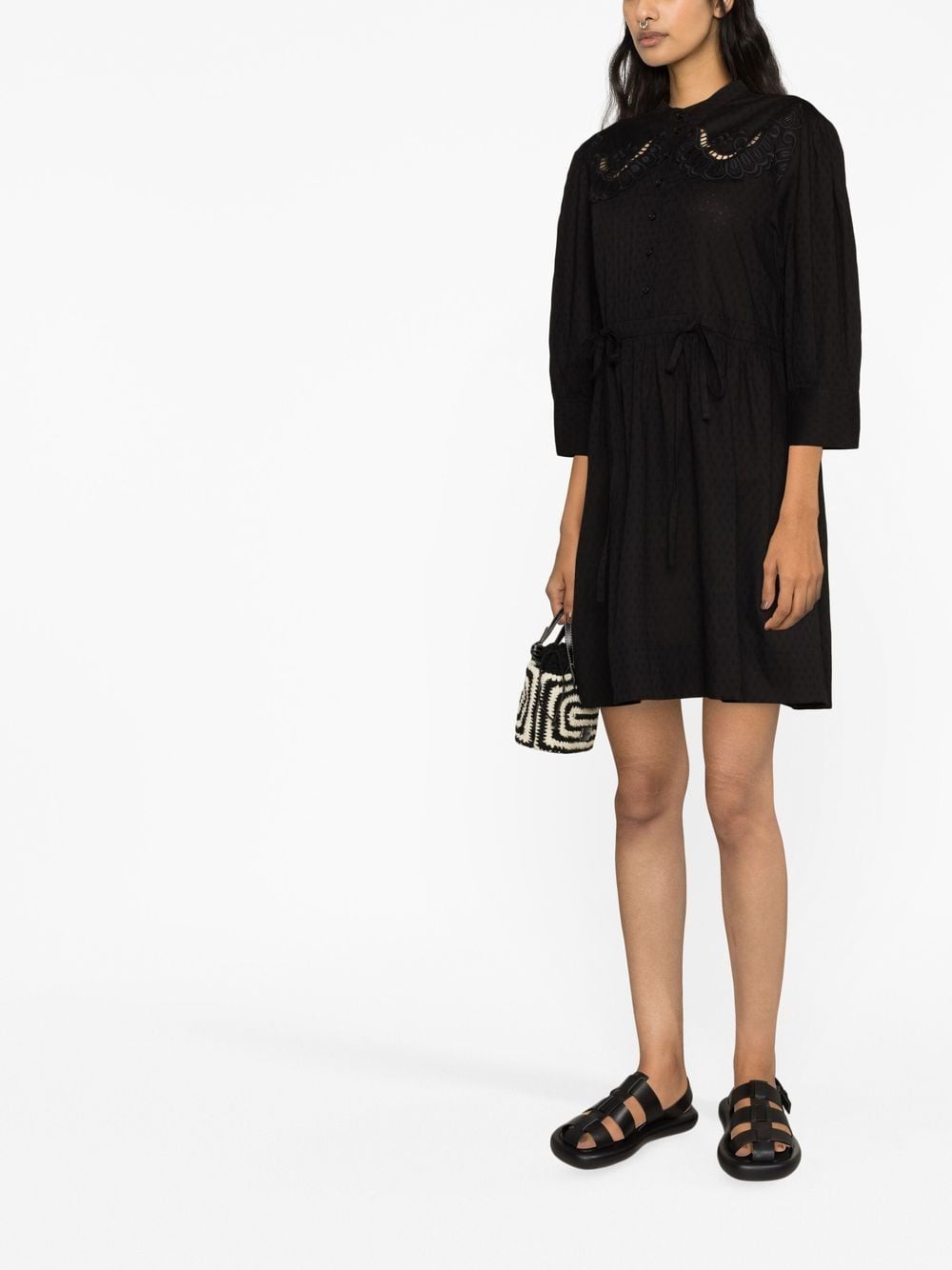 Shop See By Chloé Open-work Detail Minidress In Black