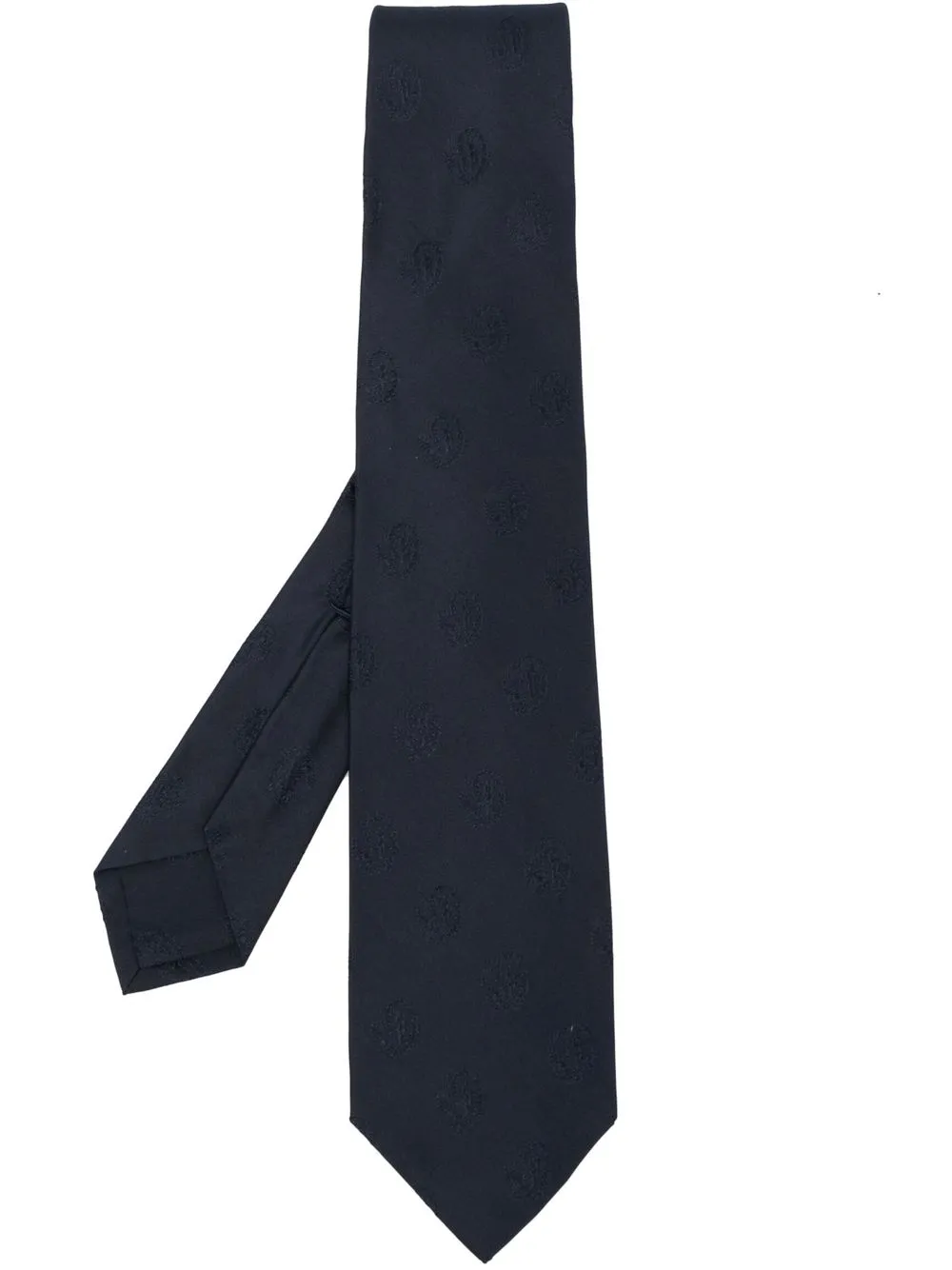 

Barba logo embroidery silk tie - Blue