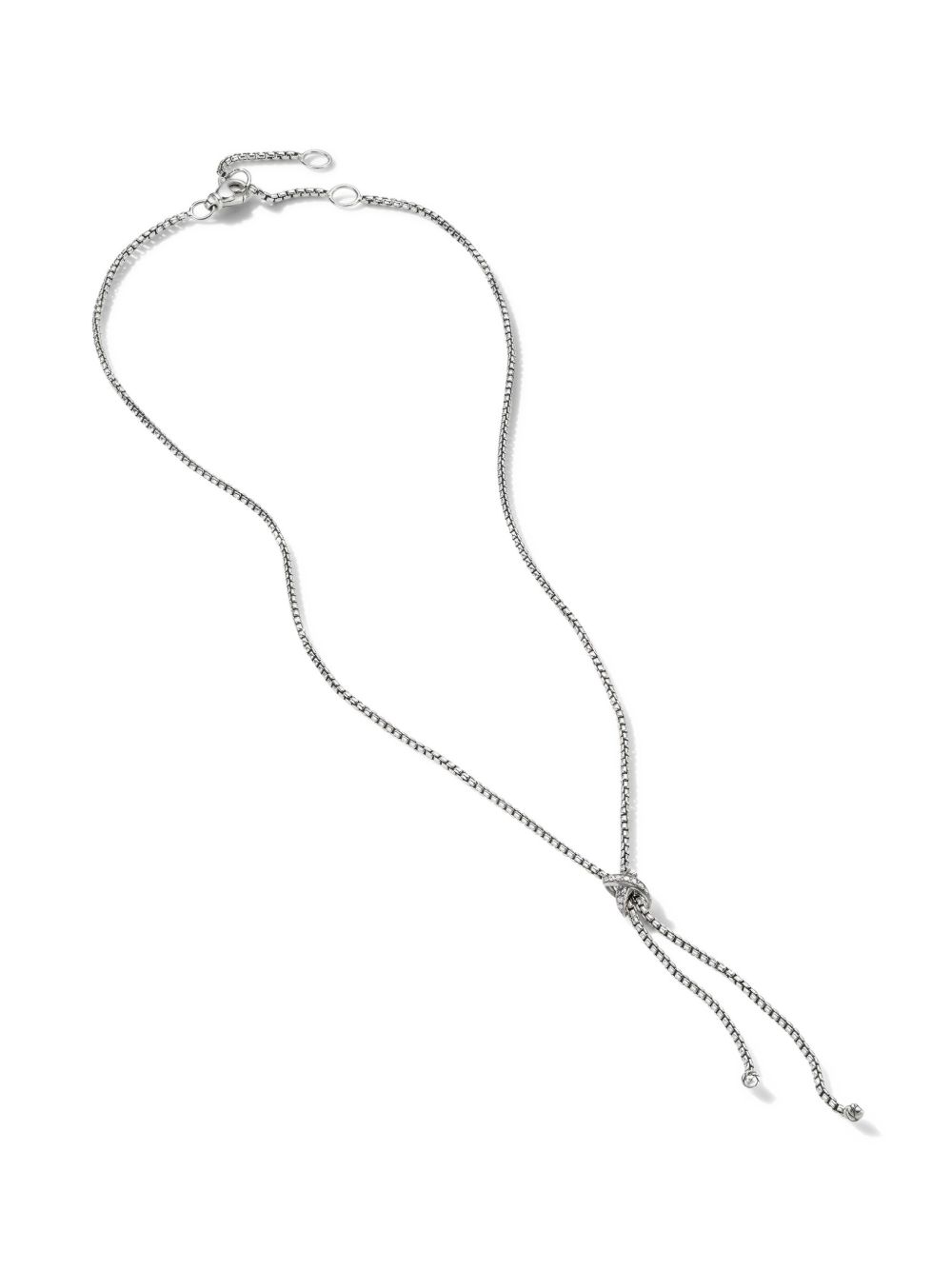 David Yurman Petite X zilveren halsketting met diamant