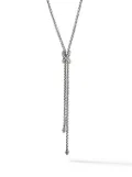 David Yurman sterling silver Petite X Larial diamond necklace