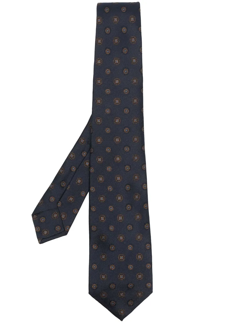 

Barba geometric-print silk tie - Blue