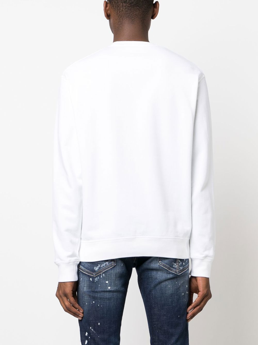 Shop Dsquared2 Logo-print Crew-neck Sweatshirt In White