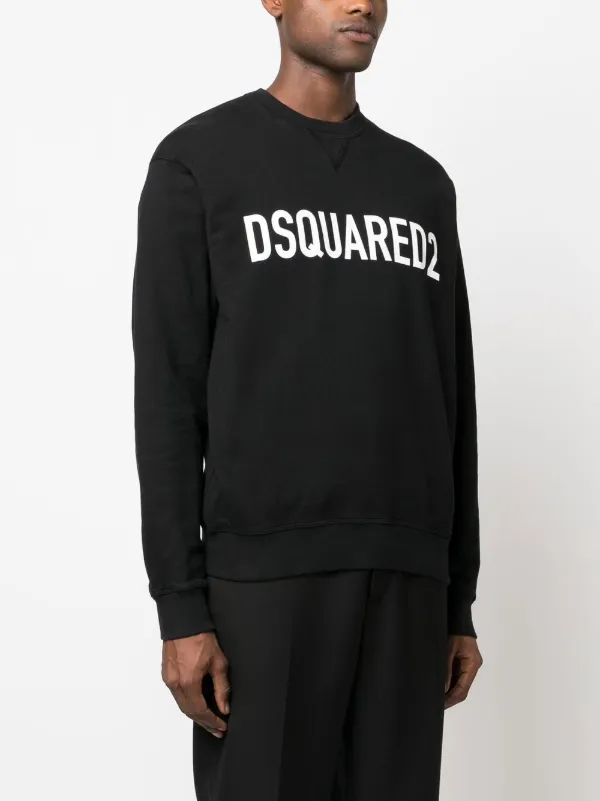 Dsquared2 - Cotton crew-neck sweatshirt with logo black