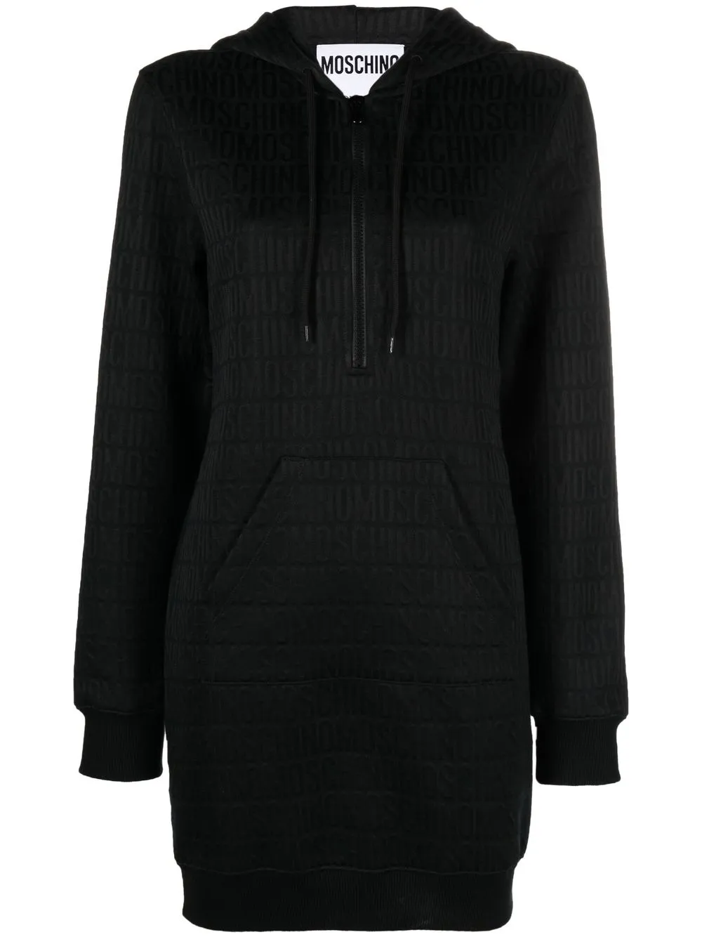 

Moschino vestido estilo hoodie con monograma estampado - Negro