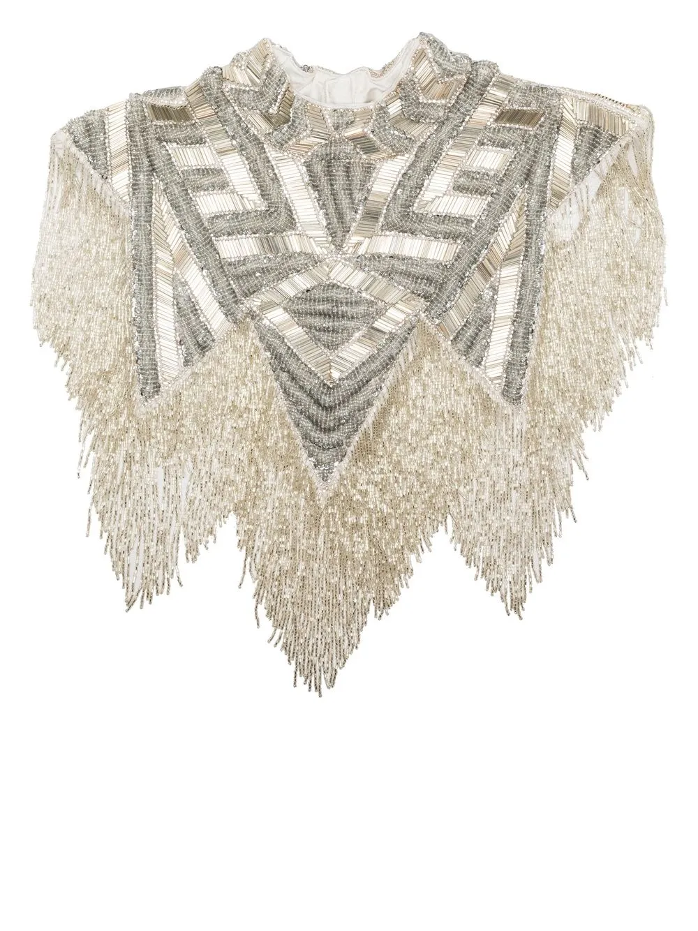 

Atu Body Couture beaded fringed necklace - Silver