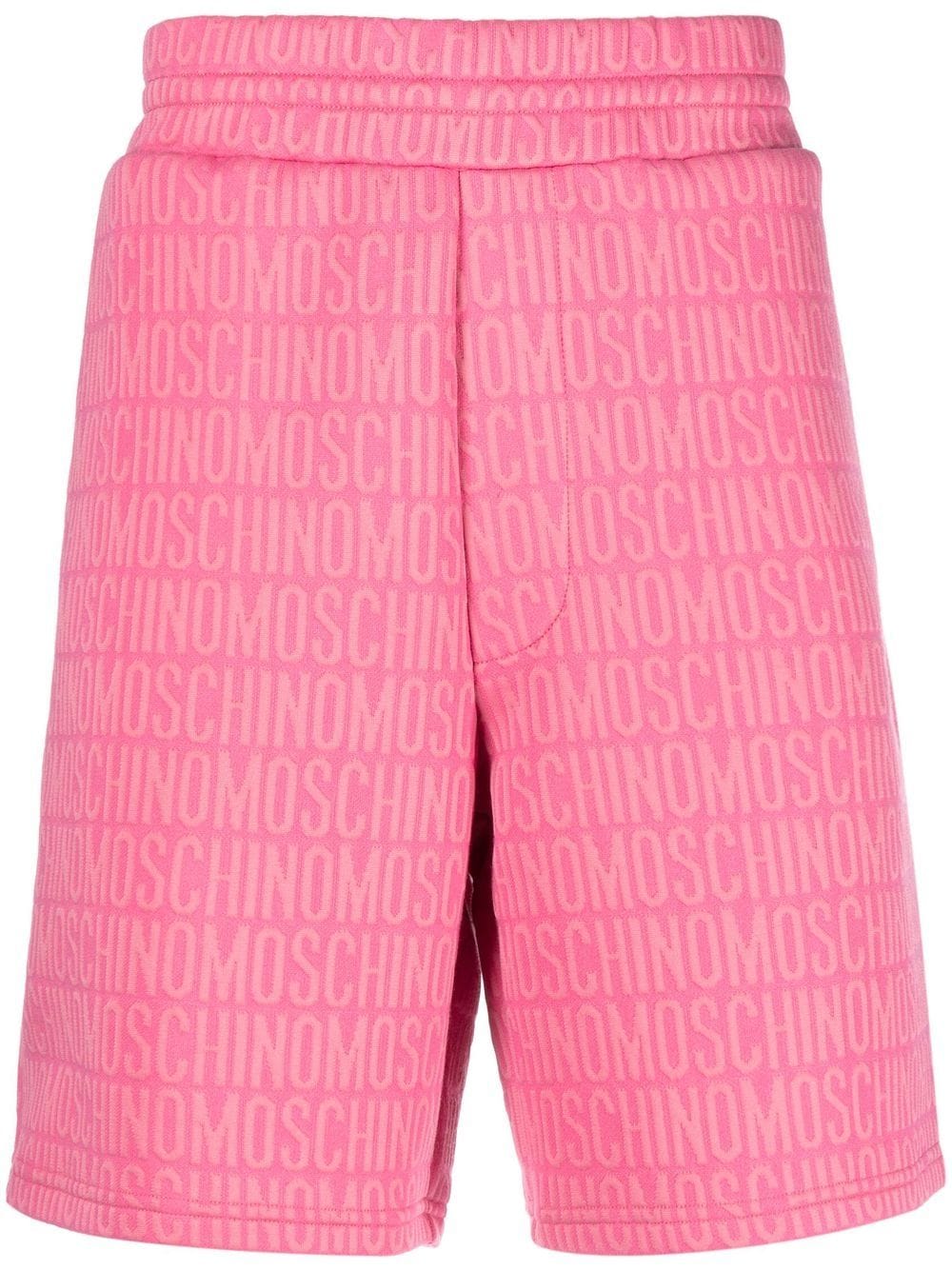 Moschino All-over Debossed Logo Shorts In Pink