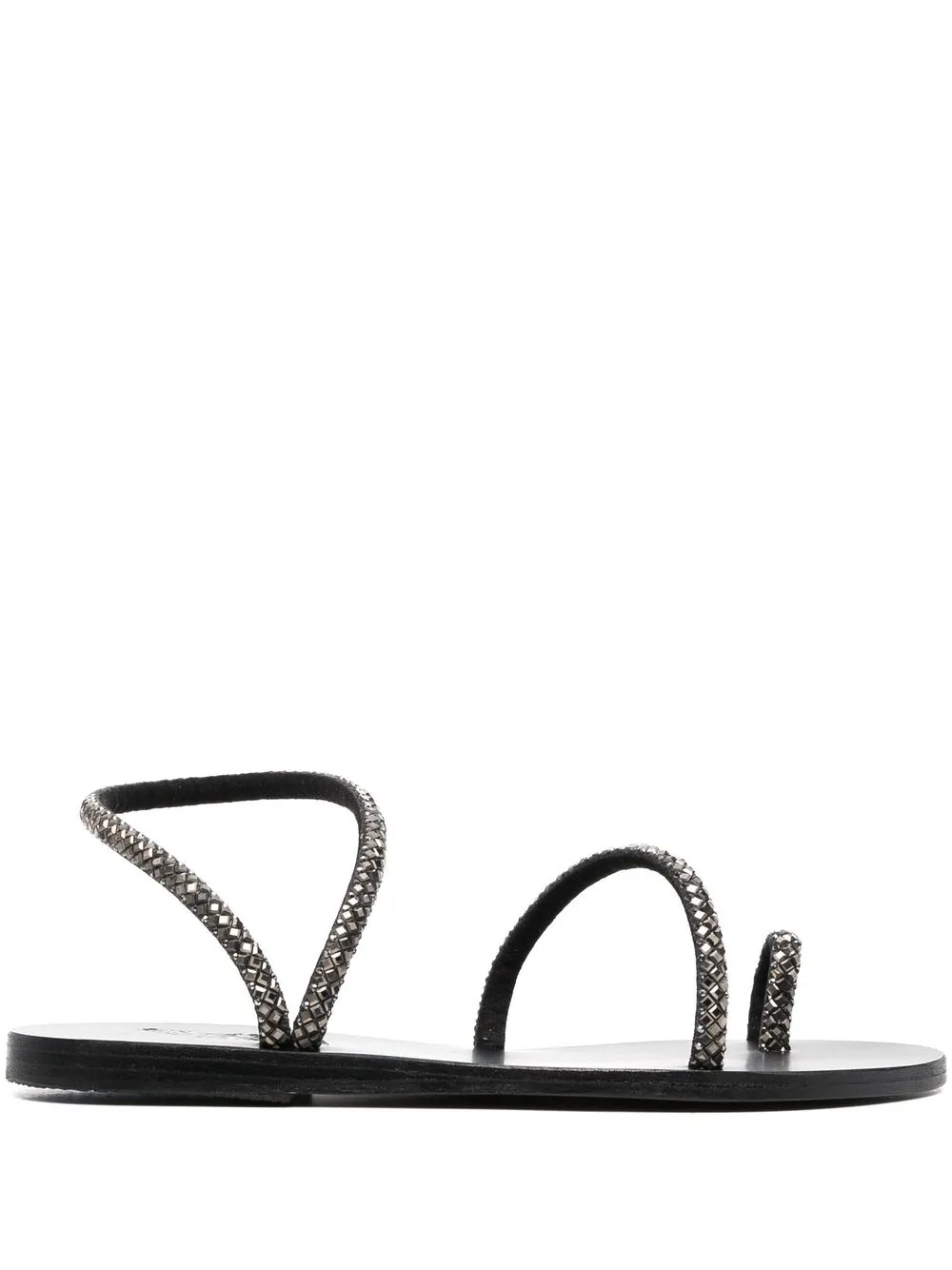 

Ancient Greek Sandals Eleftheria metallic braided sandals - Black