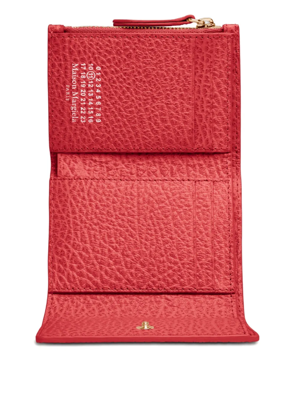 Maison Margiela Textured-leather Foldable Wallet In Red