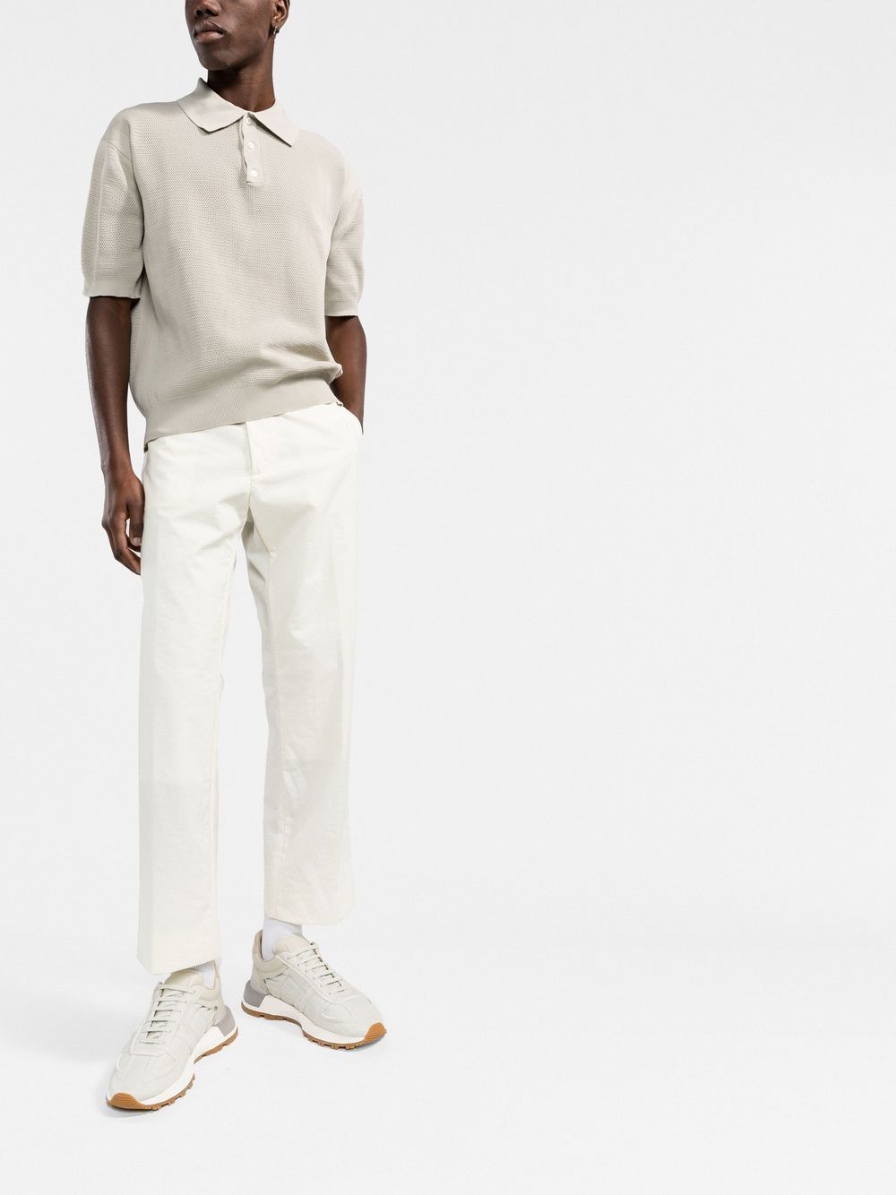 Shop There Was One Mid-rise Straight-leg Trousers In White