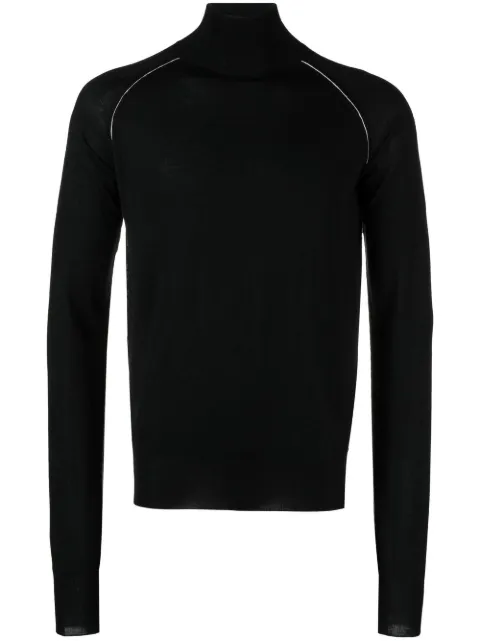 high-neck wool jumper