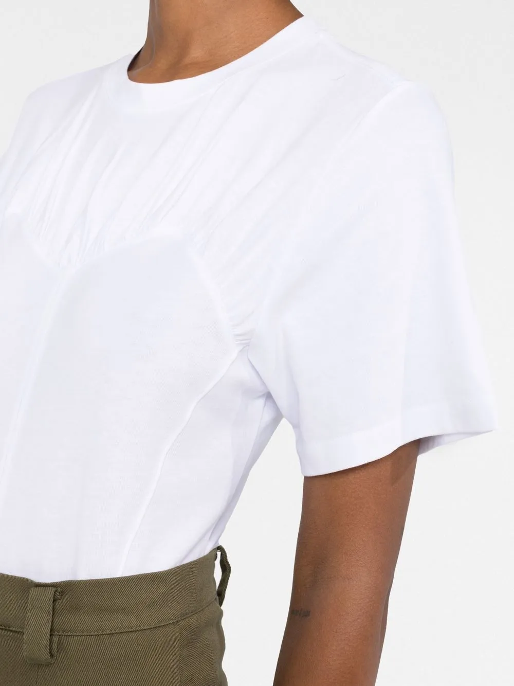 ISABEL MARANT GATHERED-DETAIL CREW-NECK T-SHIRT