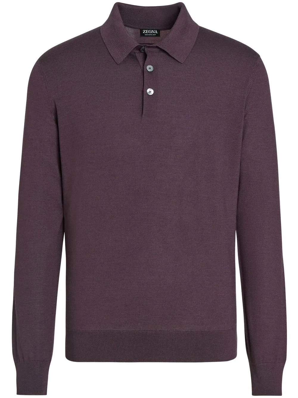 

Zegna long-sleeved fine-knit polo shirt - Purple