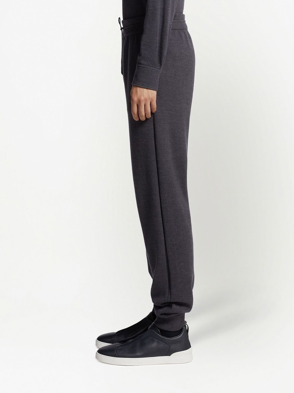 Shop Zegna Drawstring Wool Track Pants In Grey