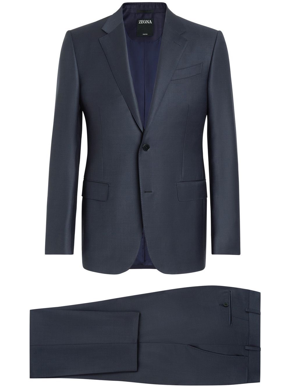 Zegna Trofeo Single-breasted Wool Suit In Blue