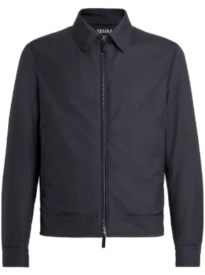 Zegna ジップアップ ボンバージャケット | ブルー | FARFETCH JP