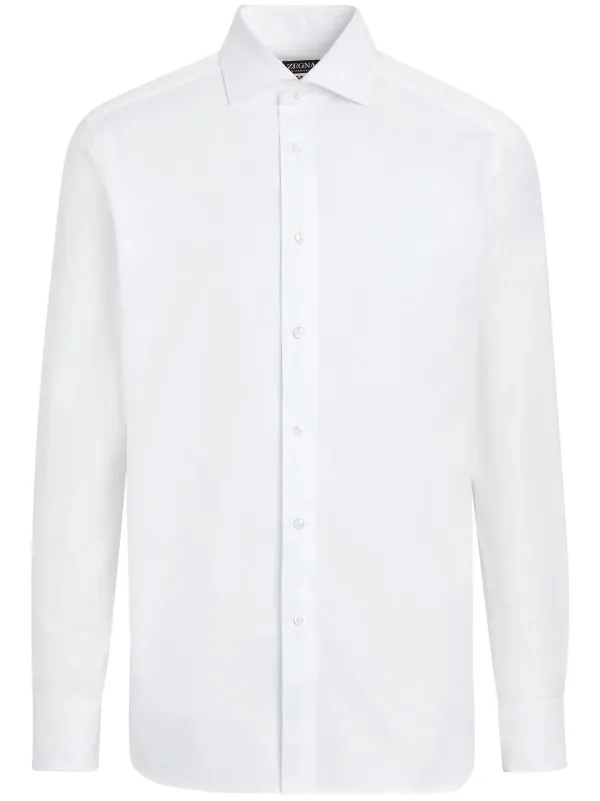 zegna white dress shirt Zegna tailored-cut Slim Shirt | White