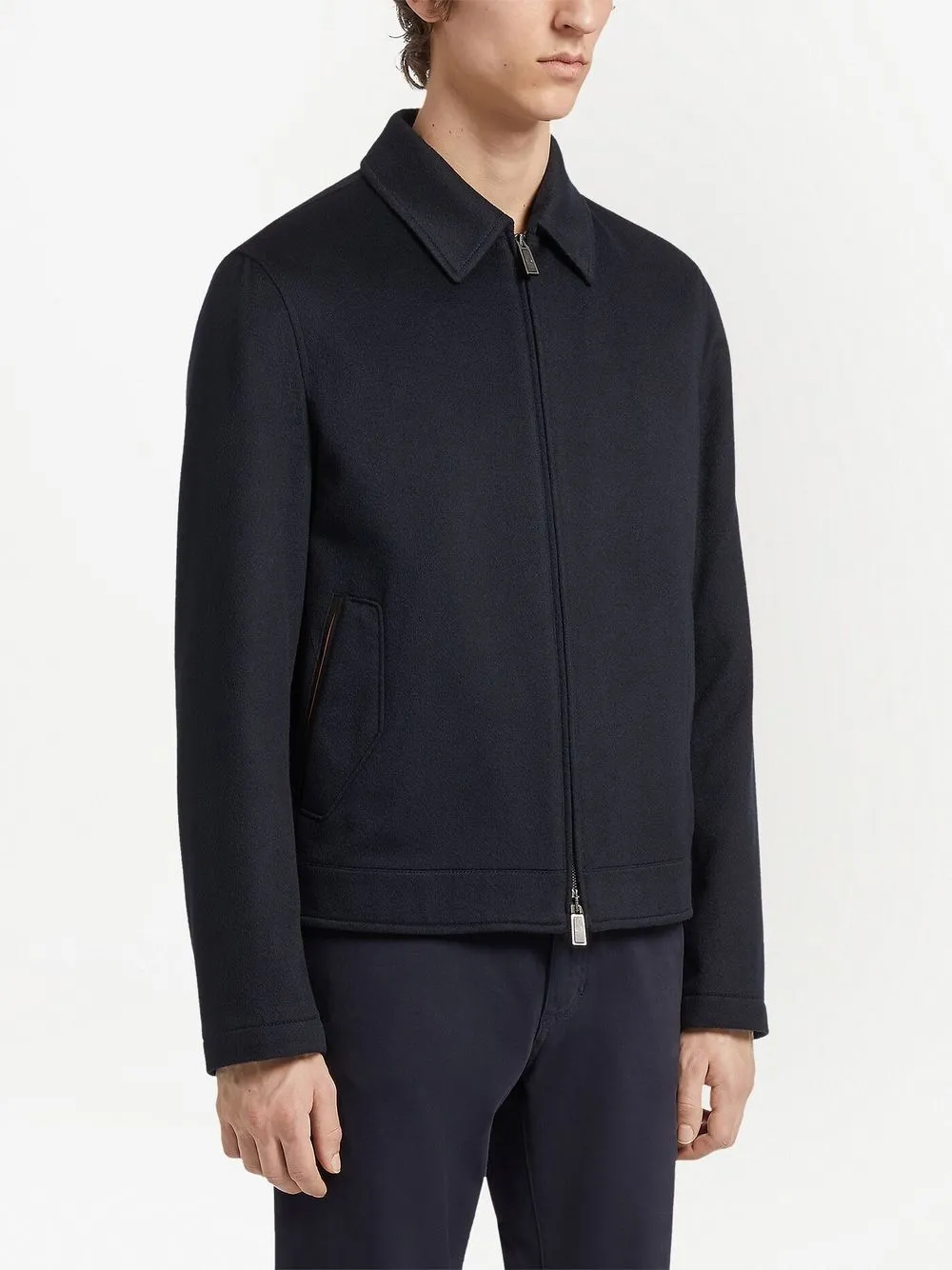 Zegna Shirtjack met rits Blauw